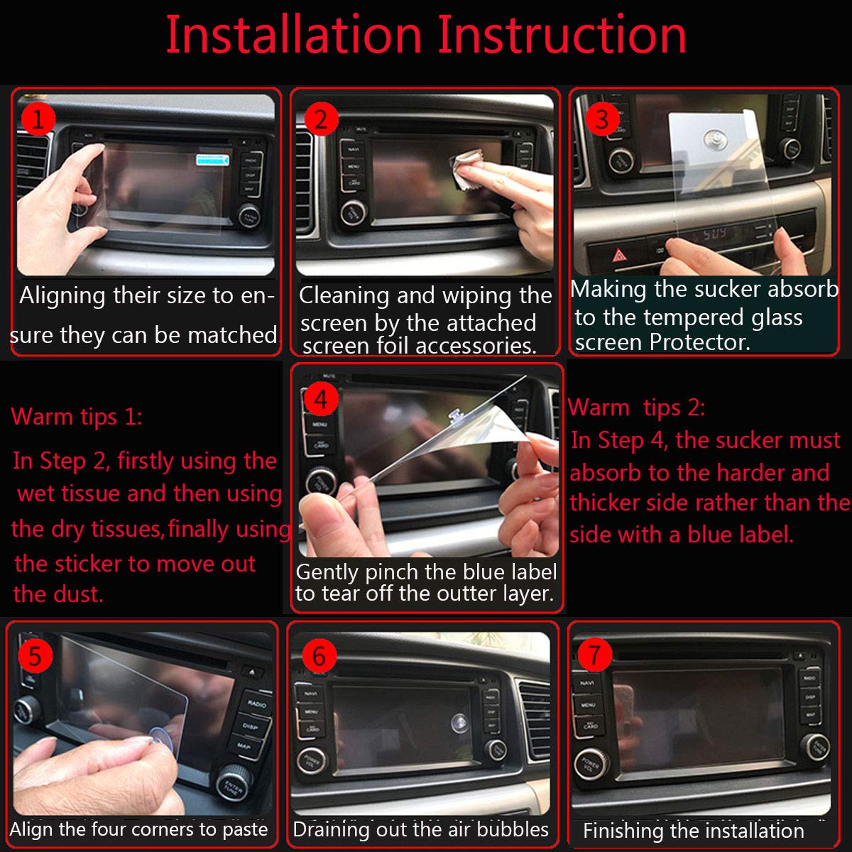 HD Car Touch Screen Tempered Glass 3 car navigation screen protector 20